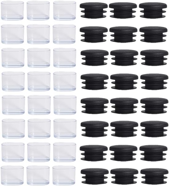 sourcing map 8 stuks Plastic afsluitkap rond meubels tafel stoel poten 70mm x 68mm 16mm x 15mm, 20 Pcs