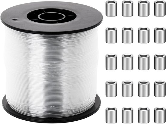 Nylondraad, transparant, scheurvast, 0,8 mm x 200 m, nylon