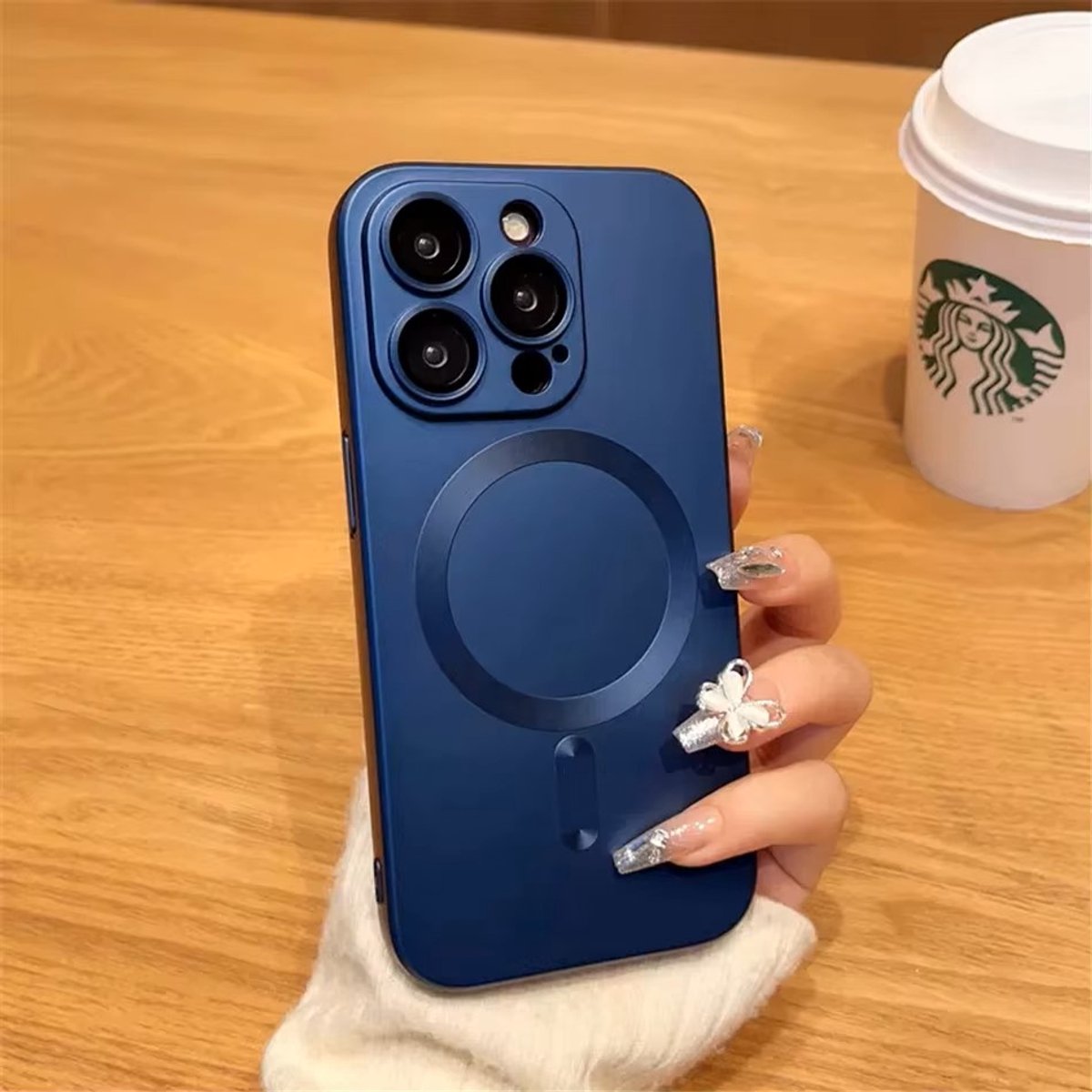 GREEN ON Lens Shield MagSafe TPU Case geschikt voor iPhone 17 Pro - Donker Blauw