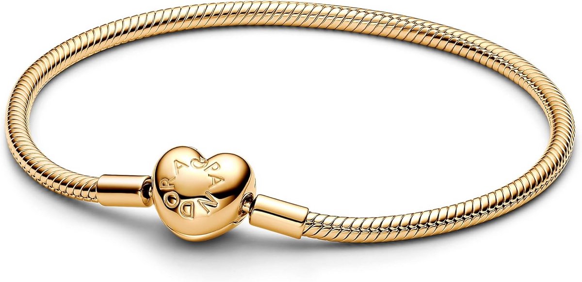 Schakelarmband van Sterling Zilver met Hart Sluiting - Geschikt voor Pandora Moments Charms