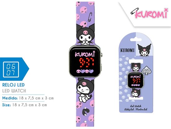Kuromi Led-klok Paars van Kuromi — afbeelding 3
