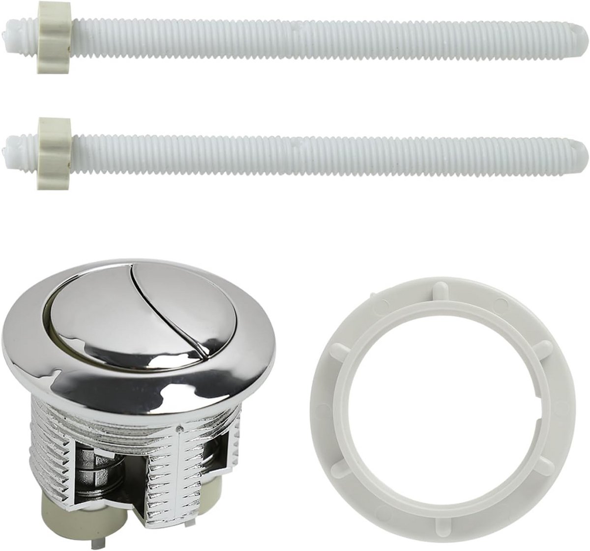 Universele WC Spoelknop Dual Flush Dubbele Drukknop Zilverwit - Waterdicht en Duurzaam
