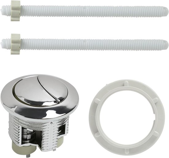 18,5 Cm Toiletreservoir Dubbele Spoelklep - Vervangingsset Met Knop, Geschikt Voor Tankhoogte 19-36 Cm, Waterbesparend, ABS Kunststof