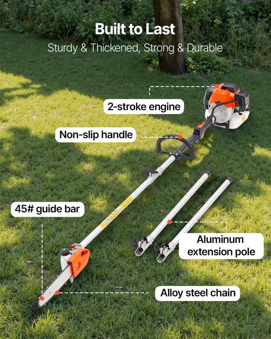 VEVOR Benzine Snoeischaar 43ccm Telescopische Zaag 2-Takt Kettingzaag 25,4cm Zaagblad van Merkloos	 — afbeelding 3