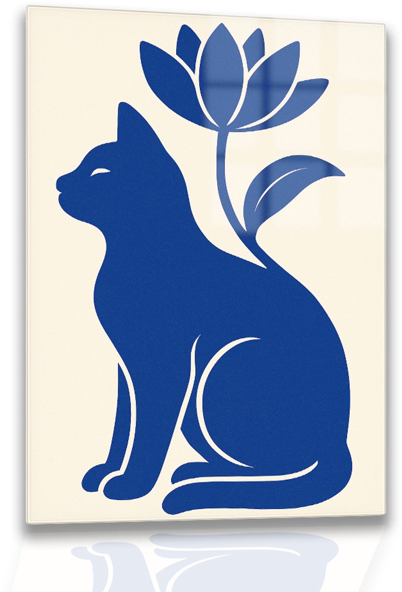 Kat silhouet – acrylglas – plexiglas – Glasschilderij – 30x45 cm