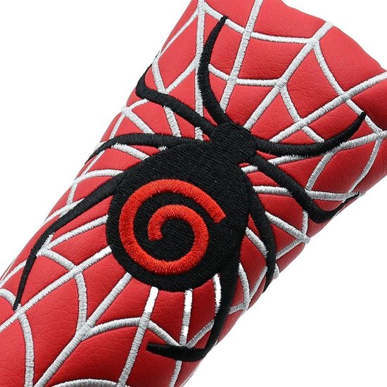 Golfputter beschermer - Mallet putterkop - Golfclub hoes - Spinnenweb - PU materiaal - Beschermingshoes - Geschikt voor putter - Zwart met rood. — afbeelding 5