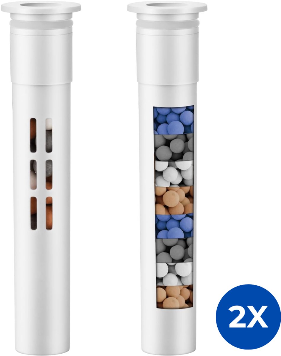 AKSA Home® Douchefilter - Waterfilter Voor Douchekop - 2 filters - Wit