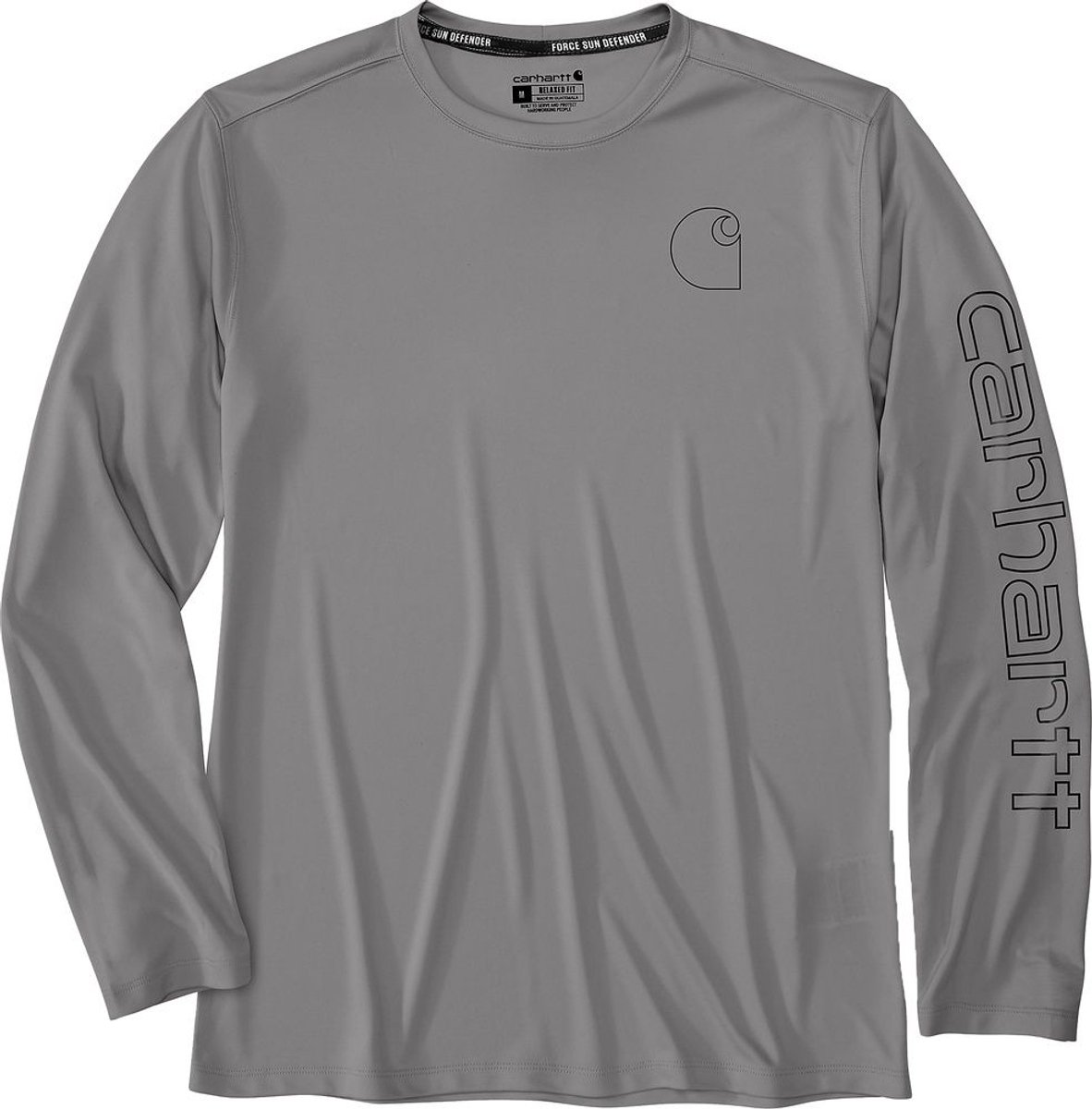Carhartt Force Sun Defender™ Relaxed Longsleeve Logo T-Shirt 107202 Asphalt-XL Grijs