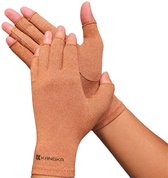 KANGKA® Reuma Handschoenen Maat L - Bruin - Compressie Handschoenen - voor Artrose, Reuma, Artritis, RSI, CTS - Unisex