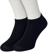 Bonnie Doon Sneakersokken Dames Donker Blauw maat 36/42 - 2 paar - Basis Korte Sokken - Gladde Naden - Enkel Sokken - Uitstekend Draagcomfort - Enkelsokken - Sneaker Sokken - 2-pack - Multipack - Effen - Donkerblauw - Dark Blue - Navy - OL8110012.102
