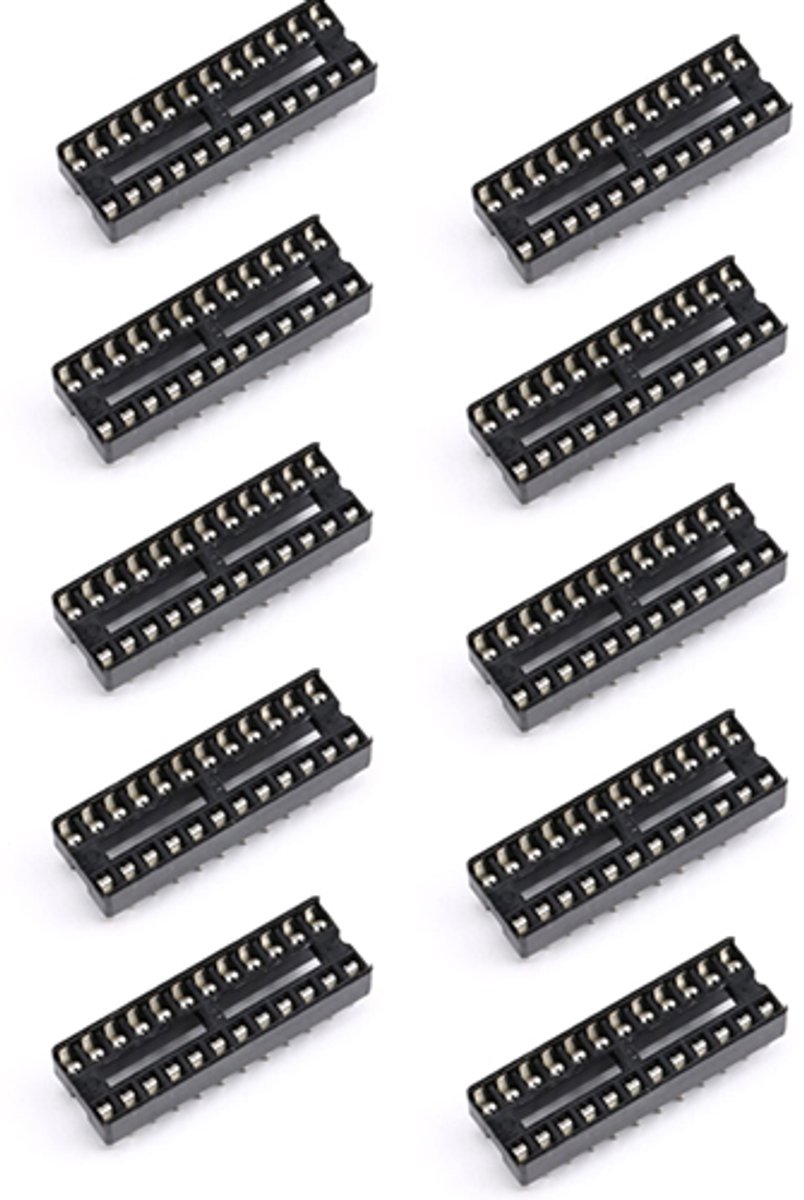 DIP socket 24 pins IC voetje 24 polig voor DIL 24 ICs 10-stuks