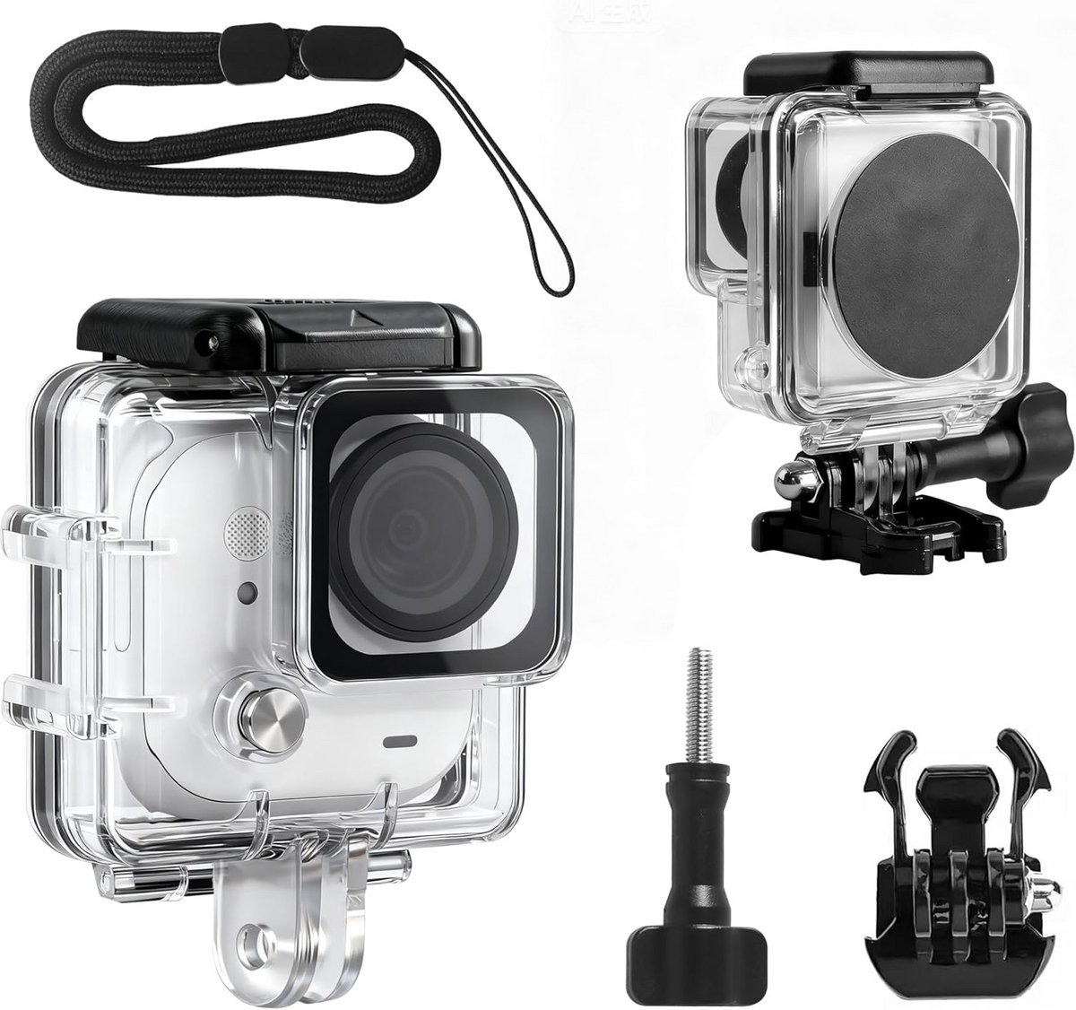 Waterdichte Behuizing 50m voor Actiecamera Go Ultra - Magneetbevestiging & Gehard Glas