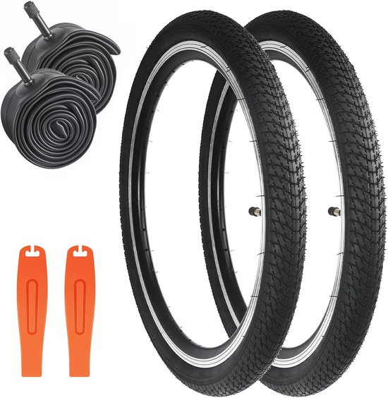 ZUKKA 2 stuks opvouwbare fietsbanden 47-305 Plus 47-305 Plus 2 stuks 16 inch slang voor MTB, kinderfiets, kinderfiets, studentenfiets, meisjesfiets, driewieler, zwart