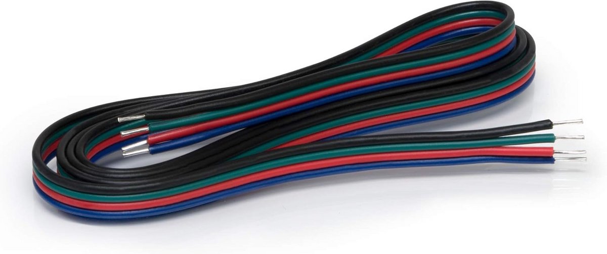 4-polige RGB Verlengkabel 3 meter - 4-aderige Lichtsnoer Verlenging voor LED Strips