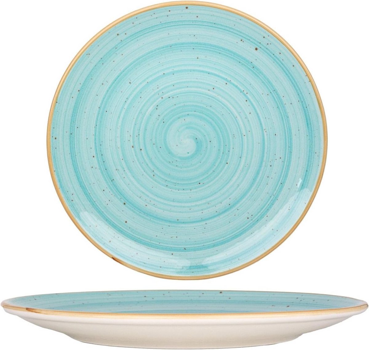Set van 6 Porseleinen Dinerborden - Aqua Blauw - 27 cm - Geschikt voor Horeca