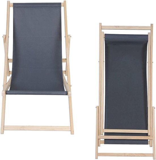 Inklapbare Houten Strandstoel - Vouwstoel, Campingstoel en Zonnebed - Draagbaar en Verstelbaar - Voor Tuin, Terras en Strand — afbeelding 4