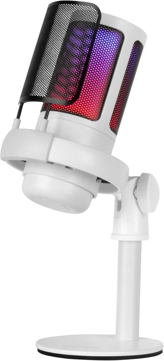 Professionele ARGB Studiomicrofoon met Ultra HD Geluidskwaliteit - 196kHz 24-bit, Antischokbevestiging en Popfilter
