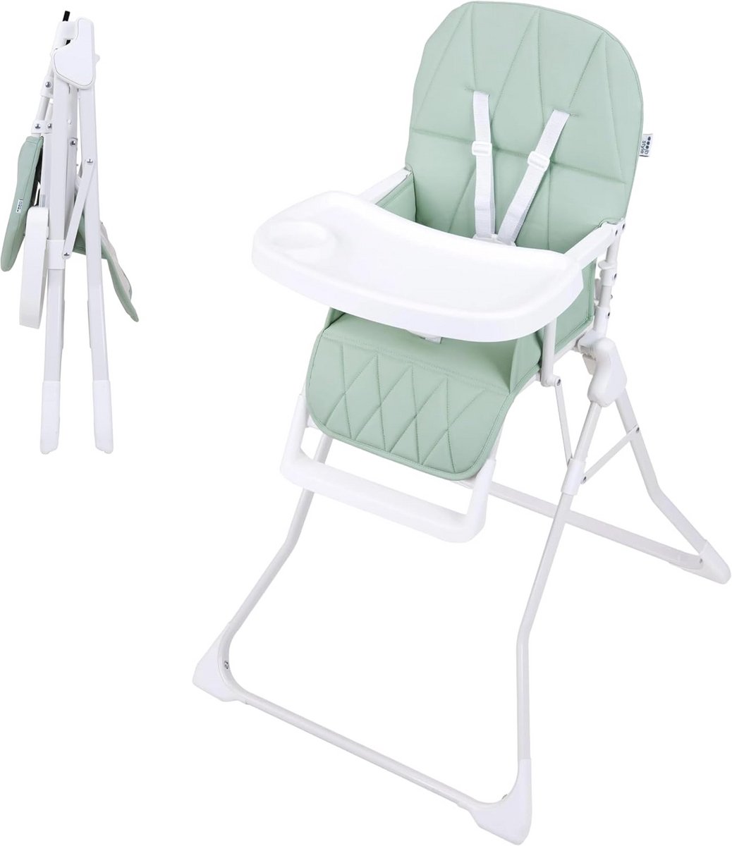 Inklapbare Hoge Kinderstoel – Lichtgewicht en Verstelbaar voor Baby en Peuter tot 3 Jaar