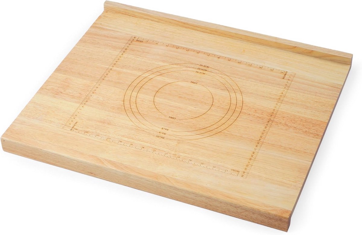 Houten Snijplank met Meetlint - Antislip Keuken- en Ontbijtplank 51 x 61 cm