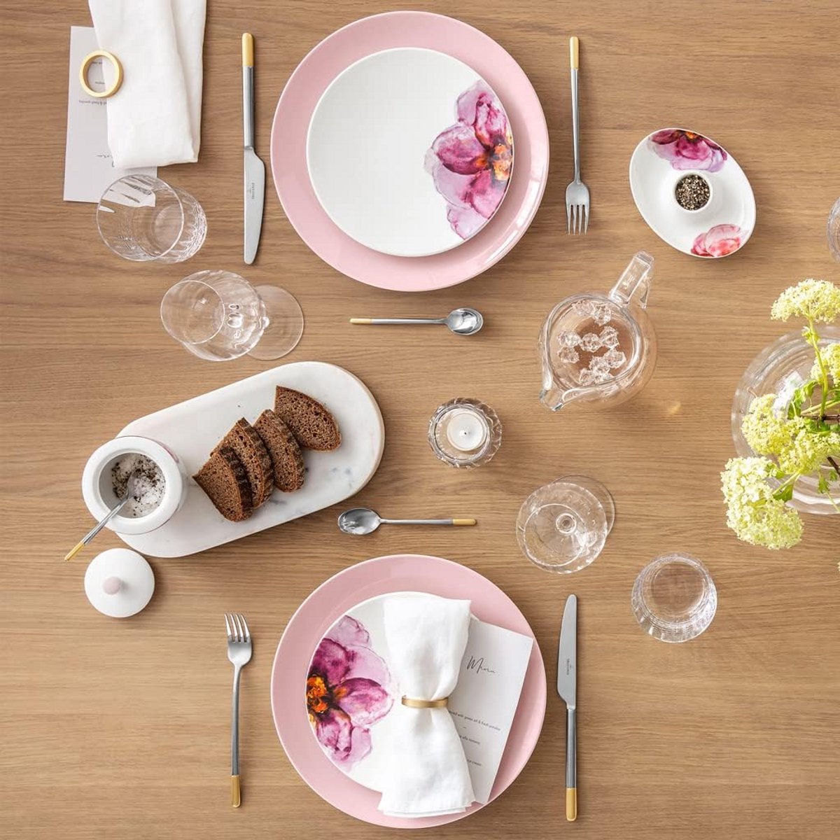 Eierdopje van Premium Porselein met Roze Bloemendecoratie – Wit/Roze
