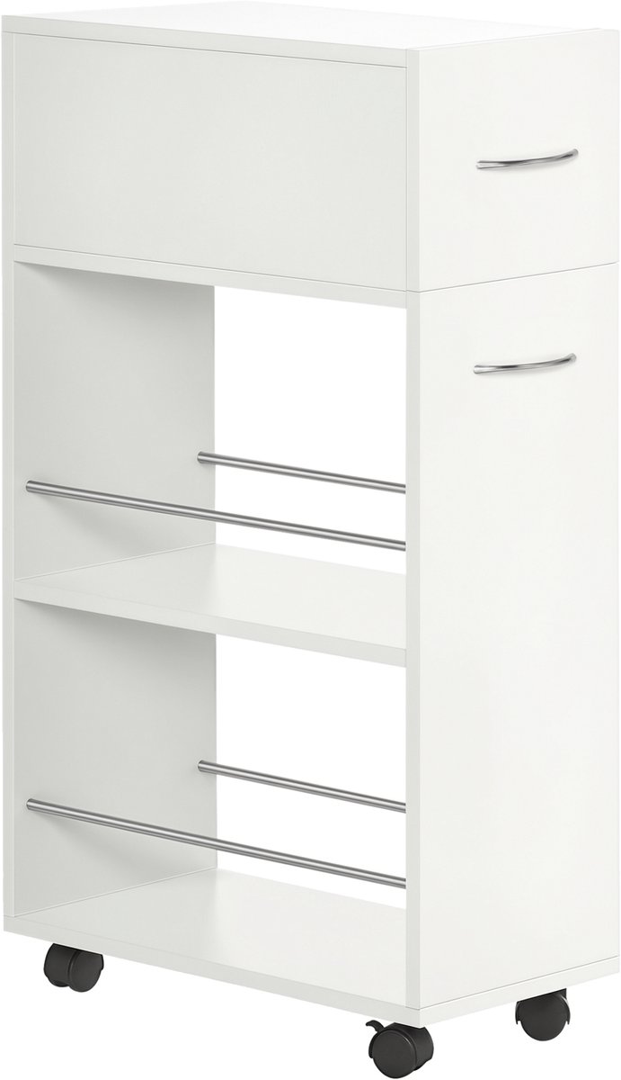 HOMCOM Keukenwagen - Spaanplaat - 25x50x85cm - Wit