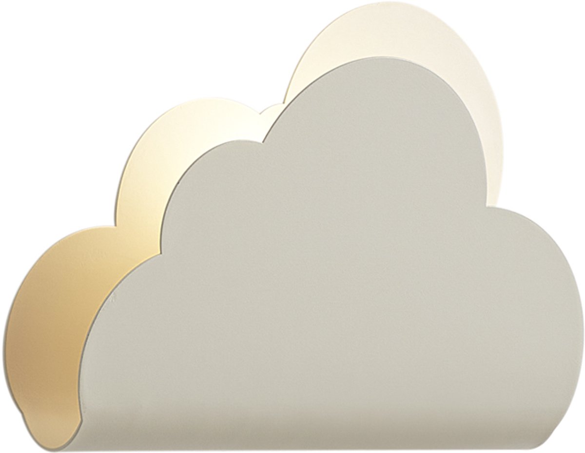 QAZQA cloudy - Voor kinderen Wandlamp voor binnen - 1 lichts - L 42 cm - Beige -