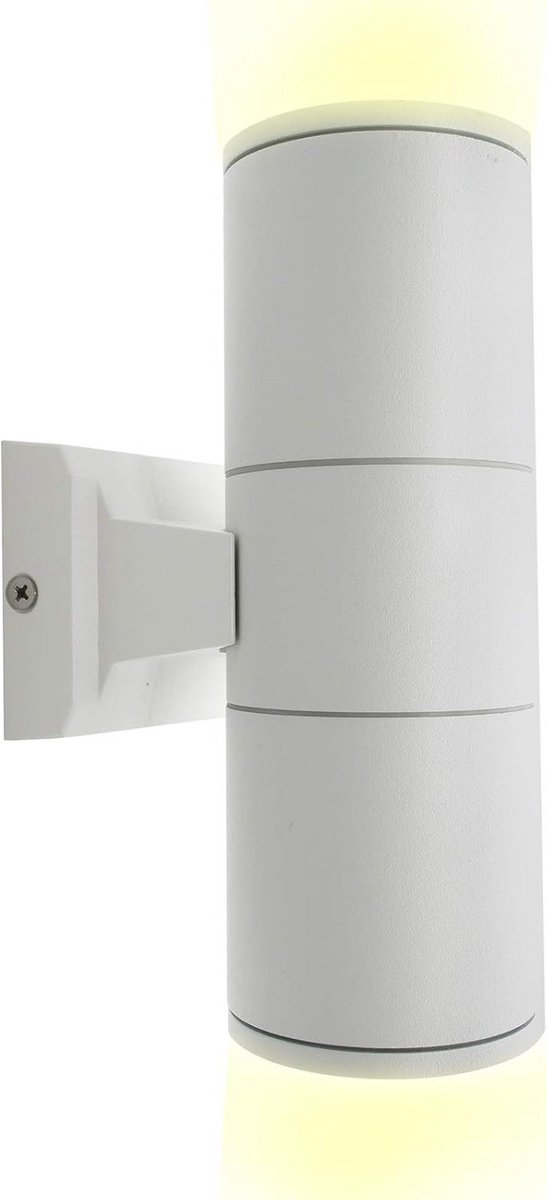 Dubbele LED Buitenwandlamp GU10 Wit 14W IP65 Aluminium Op en Neer Licht