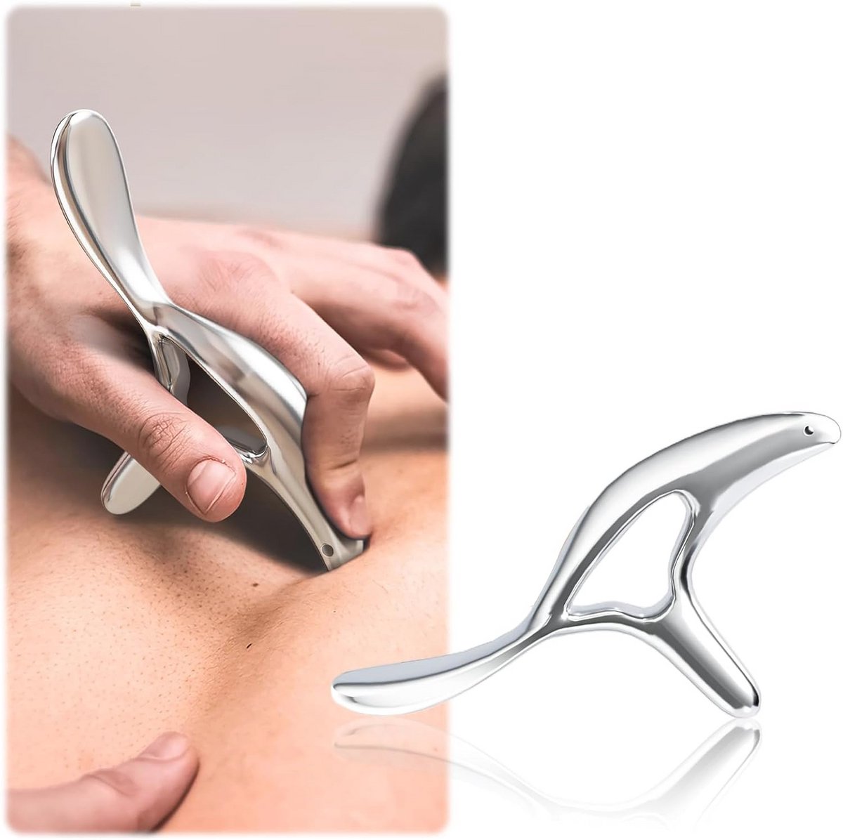 Diepteweefsel massageapparaat van roestvrij staal met ergonomische handgreep