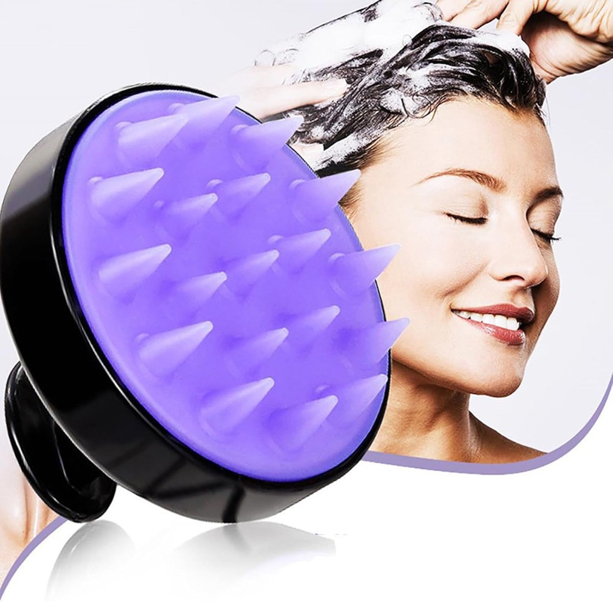 Massageborste - Kam - Shampoo borstel - Hoofdkrabber - zwartpaars - ABS