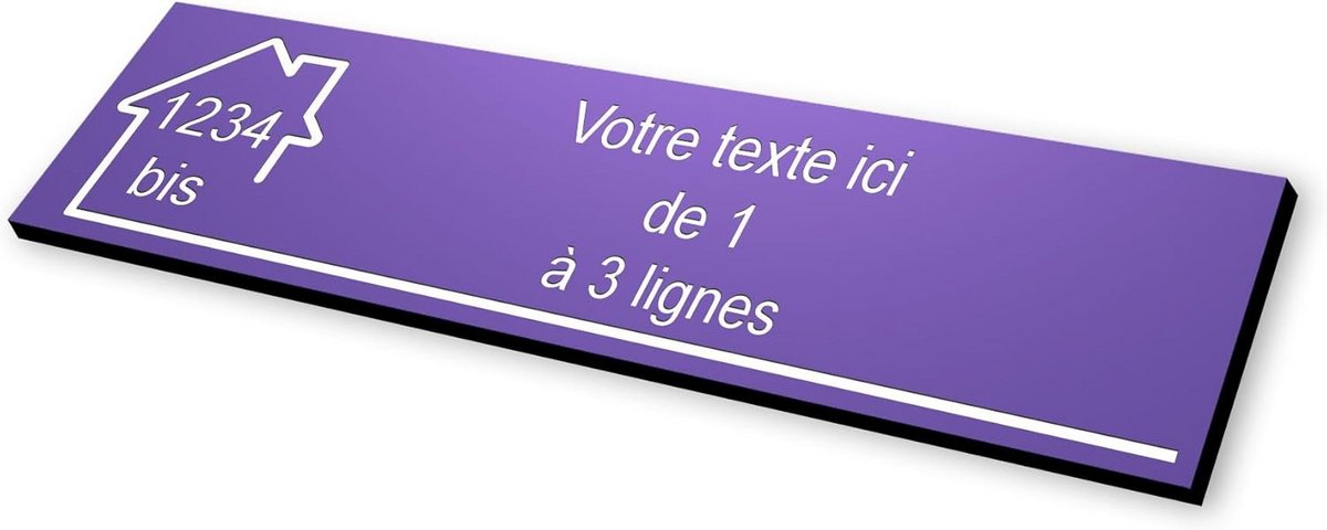 Zelfklevend Naamplaatje voor Brievenbus - Personaliseerbaar met 1 tot 3 Regels en Nummer - Ø 10 x 2.5 cm - Violet