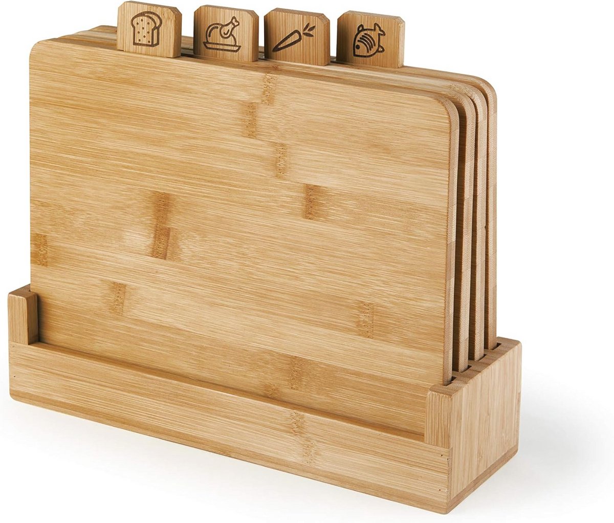 Ecoliving Snijplanken Set van 4 - Bamboehout 28 x 25 cm