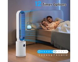 Stille torenventilator met 3 snelheden en 60° oscillatie, met LED-display en timer