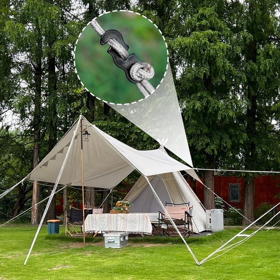 20 stuks aluminium legering - touwspanners voor campingtent - ultra lichte tent touwspanners - campinguitrusting voor buitenactiviteiten zoals wandelen en backpacken van Merkloos — afbeelding 2