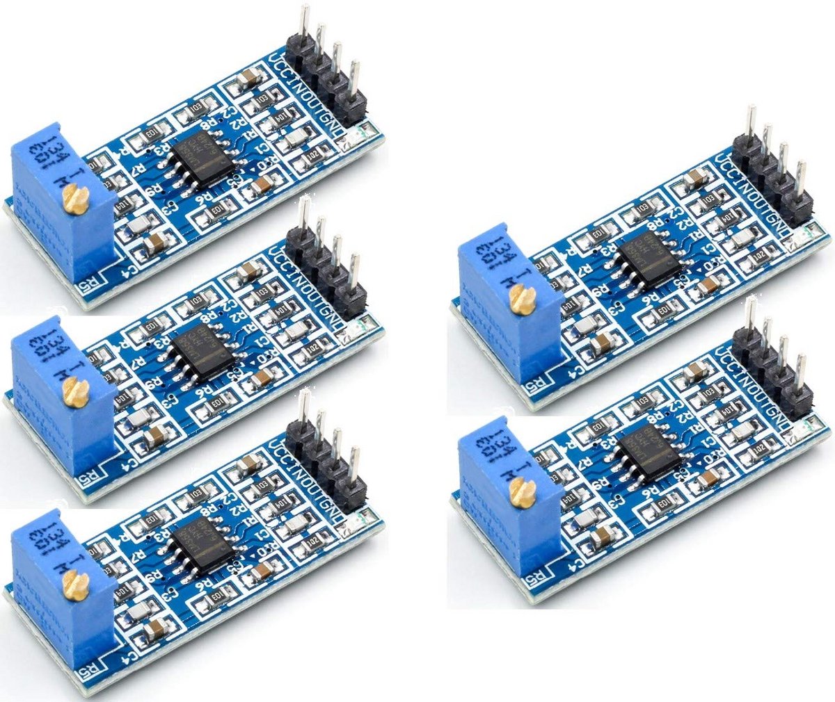 5 Stuks Versterkingsmodule met 100x Gain voor Operationele Versterker (LM358 Basis)