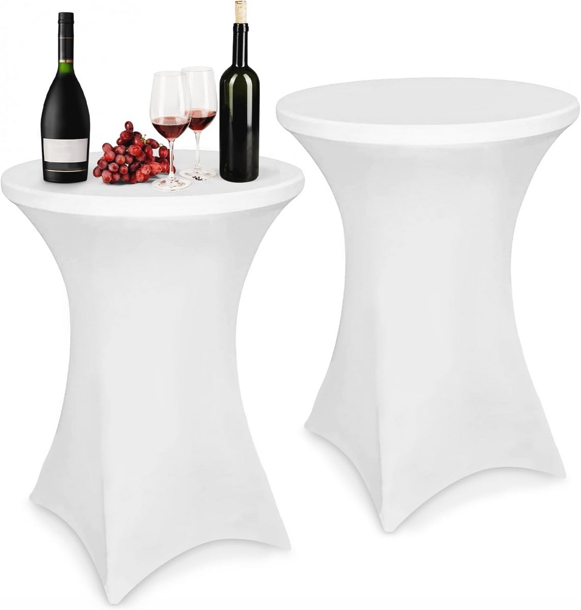 Stretch tafelhoezen voor statafels 80 x 110 cm - 2 stuks spandex hoezen, ideaal voor feestelijke gelegenheden