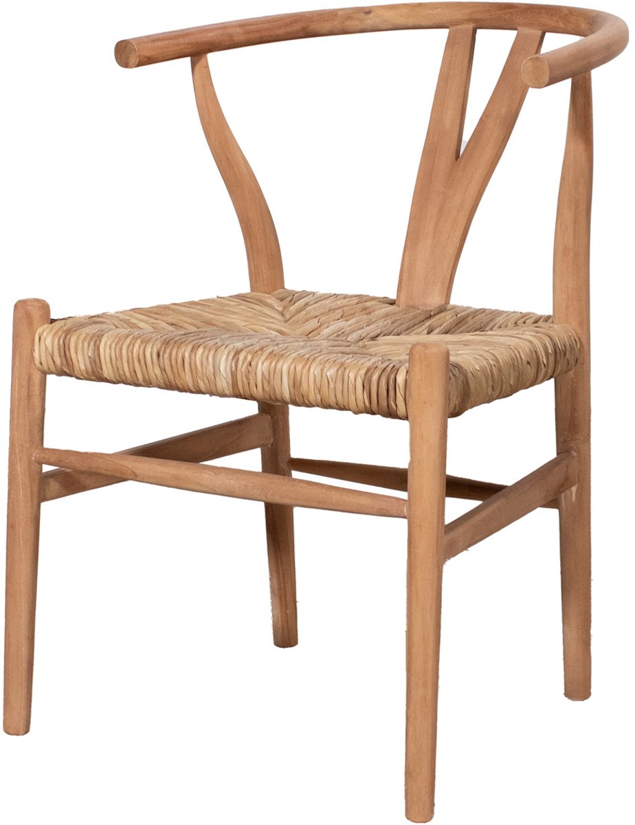 Het Mandenhuys Eetkamerstoel Liam - Teakhout - Zithoogte 46cm - Set van 2