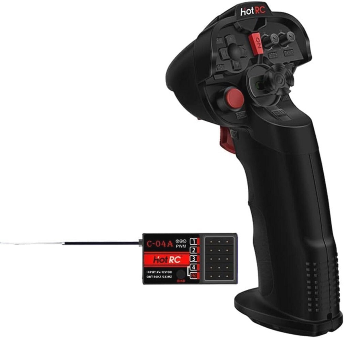 2.4G RC Eenhands Draadloze Zender met 4CH Ontvanger voor RC Auto, Boot, Drone en Vliegtuig