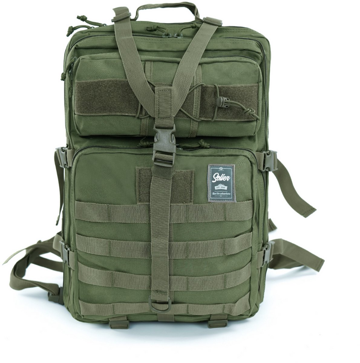 Solier SV23 Grimnar tactische rugzak 50 liter – robuuste outdoor- en trekkingrugzak met MOLLE-systeem, groen