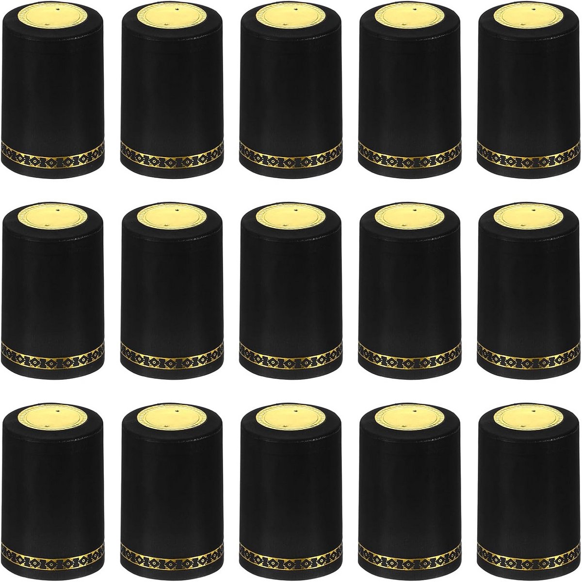 Warmtekrimpfolie Doppen voor Wijnflessen - 100 stuks Zwart (33x45mm)