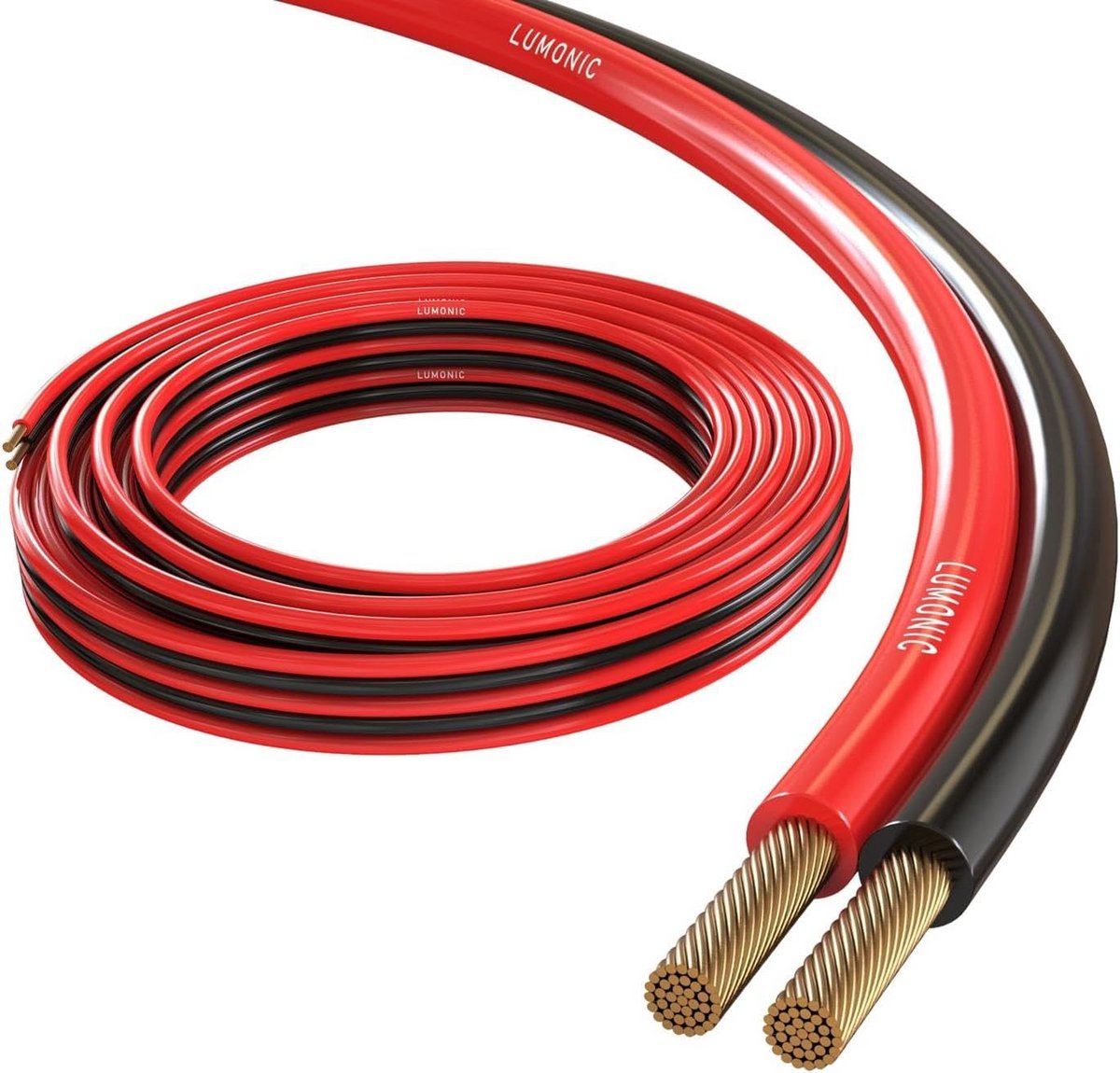 5 meter luidsprekerkabel 2x 1.5 mm² CCA Rood Zwart Voor HiFi Audio