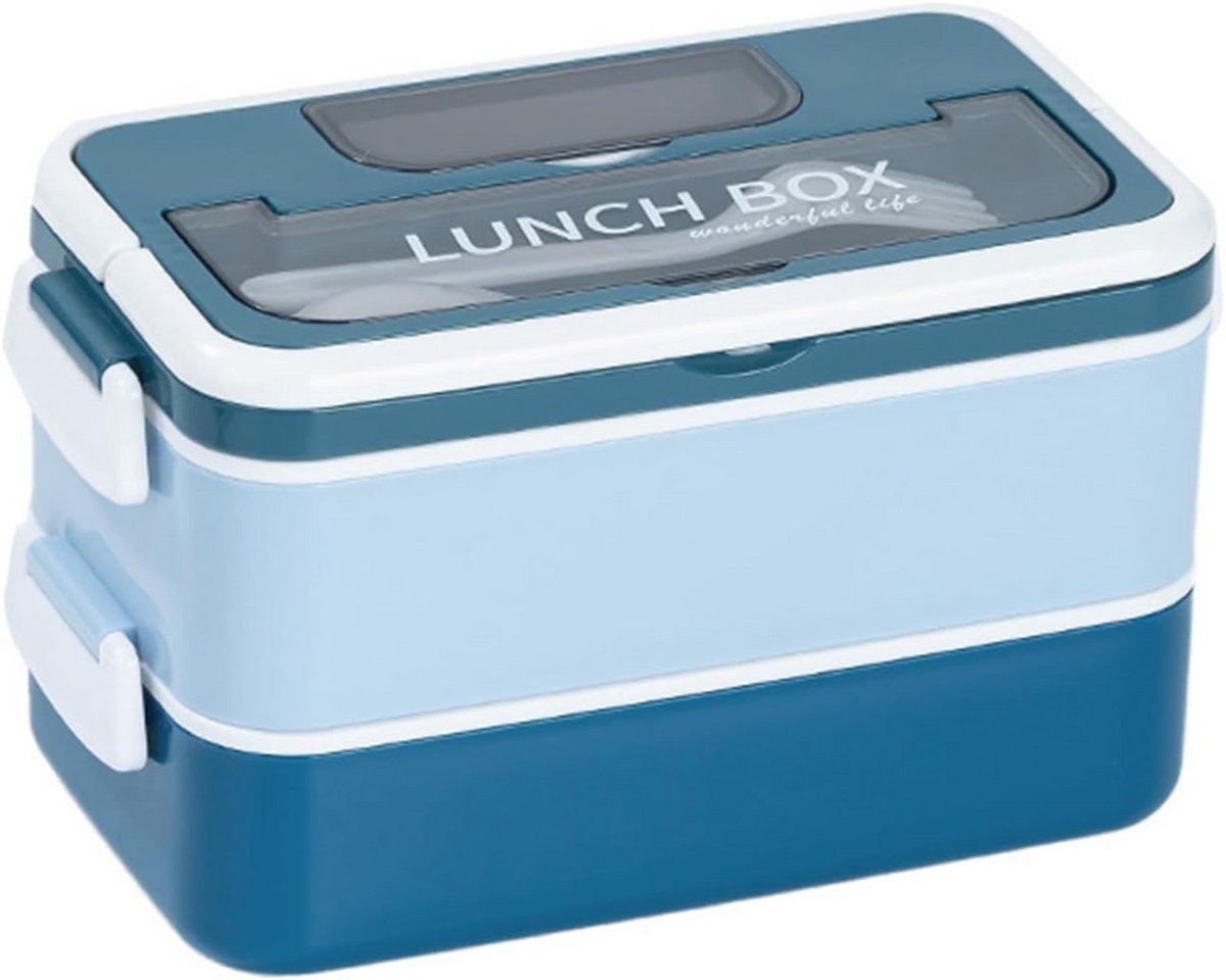 Stapelbare Bento Box 1600 ml met 2 lagen en lekvrije maaltijdcontainer