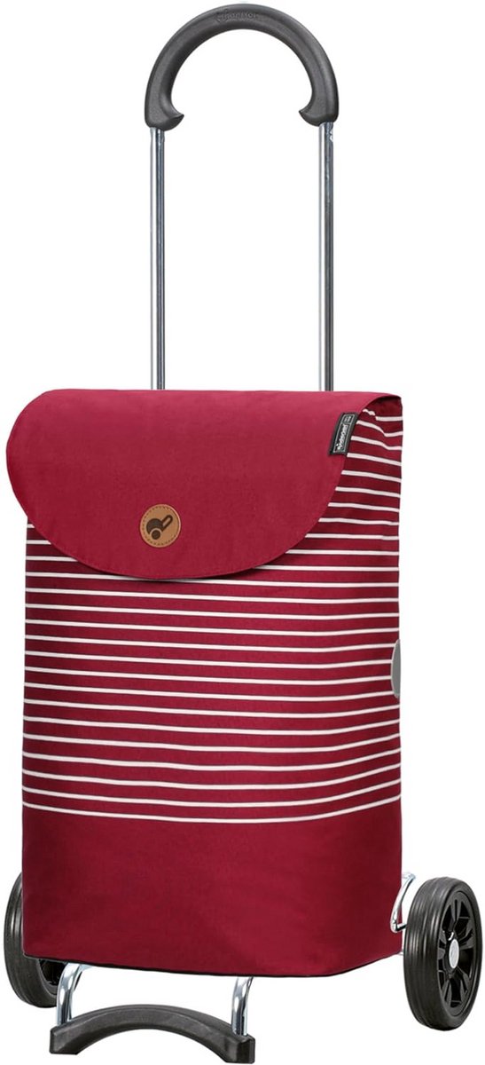Grote boodschappentas met frame en wielen, rood