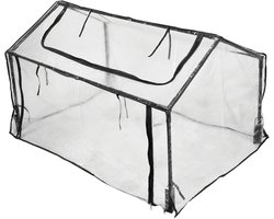 ECI PVC Broeikas 120x80x60 cm Pallets Foliekas Broeikas Teelt, Zwart Metaal Frame, Oprolbare Deur, Oprollen, Heder