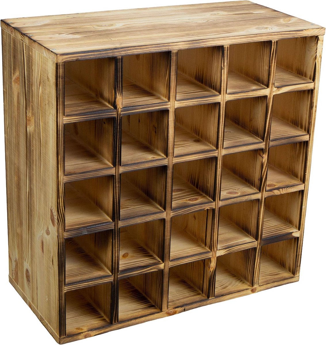 Wijnrek - Flessenrek - Flessen Bewaren - Gevlamde Look - 52 x 25 x 52 cm - Gevlamd