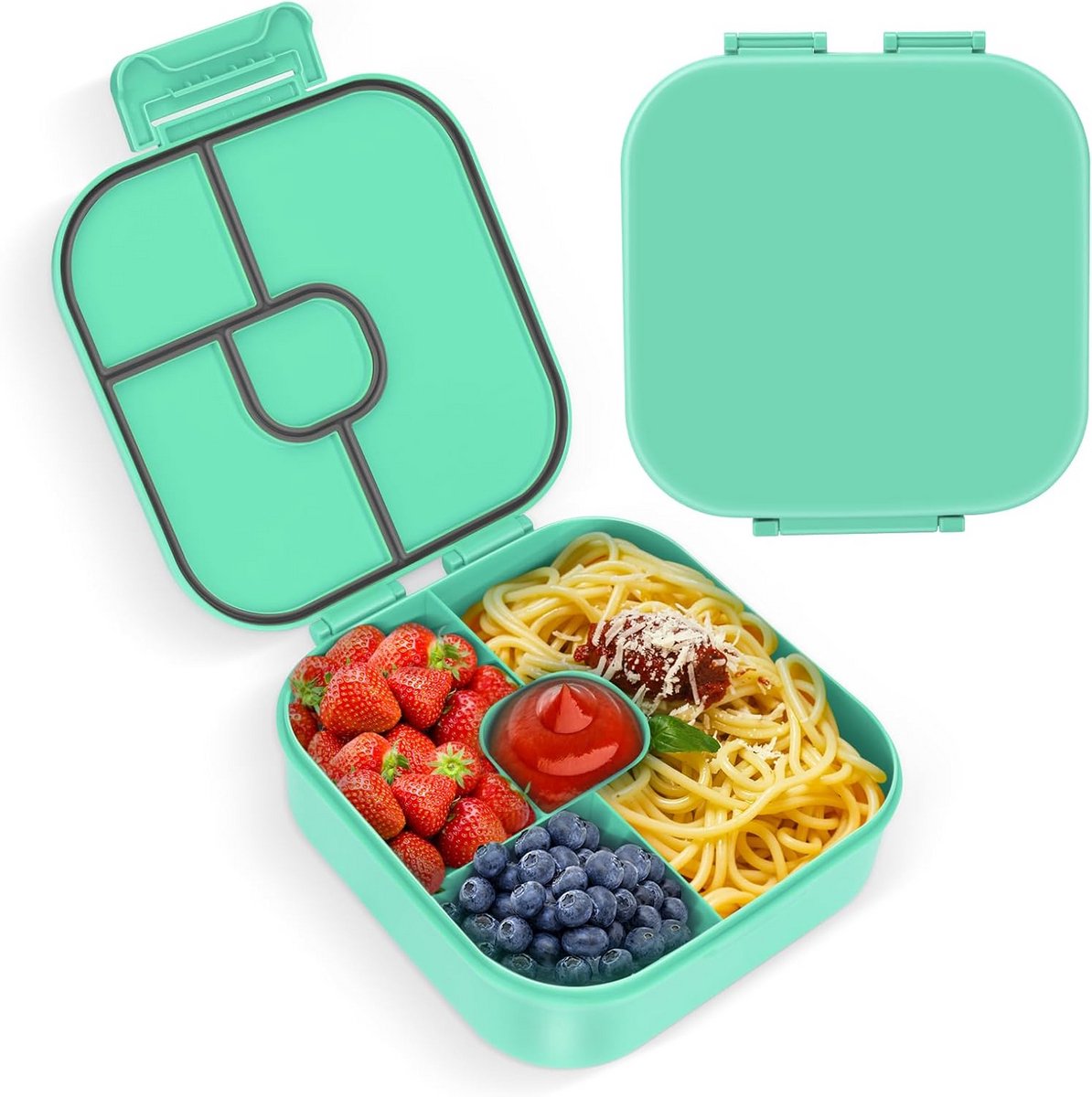 Luchtdichte Bento Box met Vakjes voor School en Werk - Robuuste Lunchtrommel