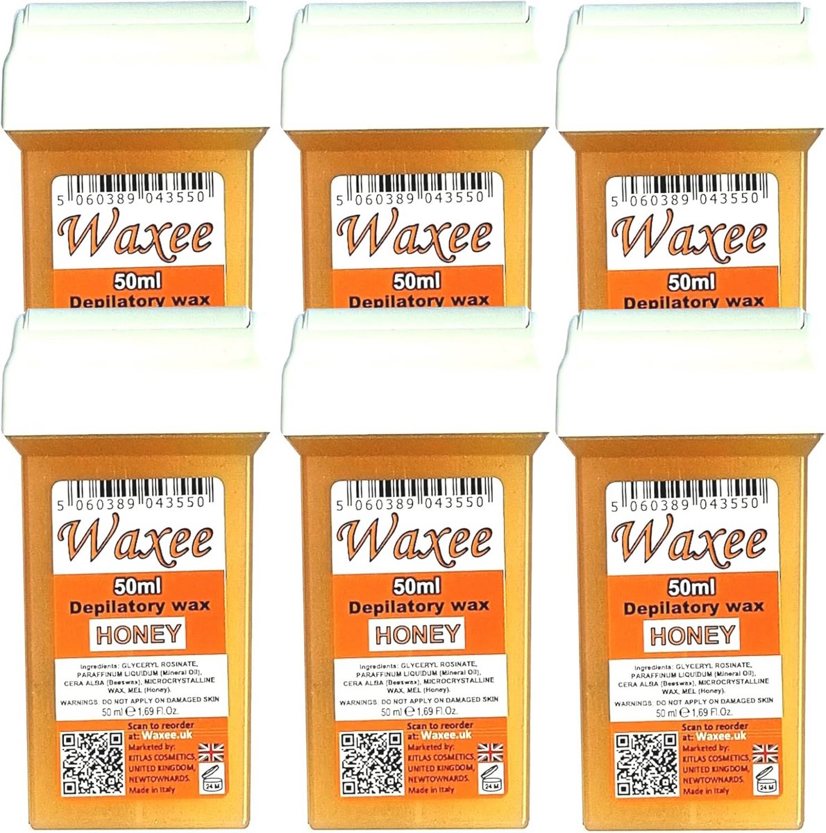 Honing Wax Cartridges voor Veet EasyWax - 6 Stuks 50ml Roll-On