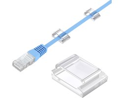 60 verstelbare zelfklevende kabelclips, hoogwaardige acryl kabelopbergers voor elektrische draden, kabelbinders voor bureau-organizer/pc/oplader/lamp/auto - transparant