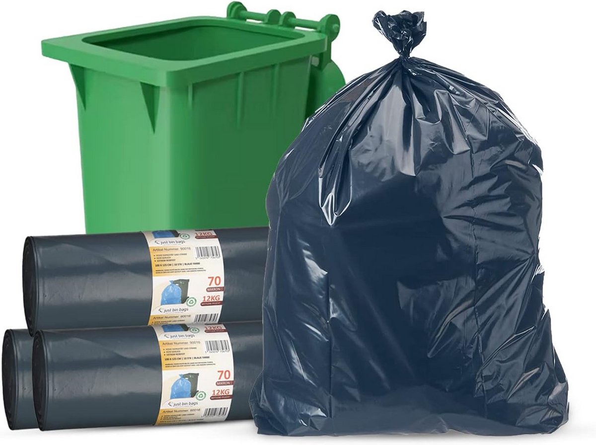 30 Extra Zware Vuilniszakken Blauw 360L - 70 Micron - 100x125 cm