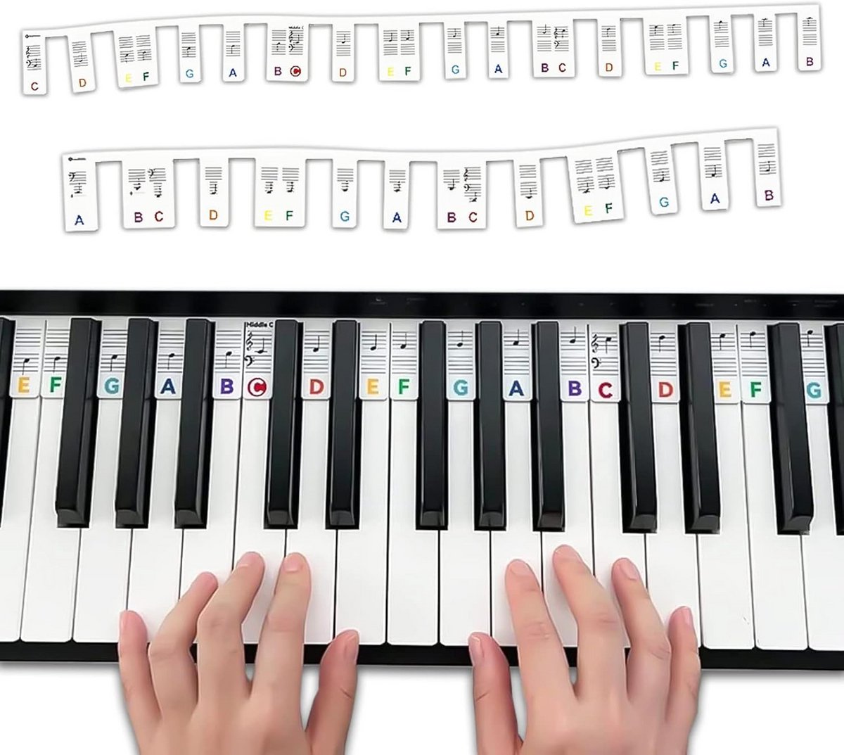 Pianotoetsen Noten Stickers voor Beginner- Makkelijk te Gebruiken en Herbruikbaar