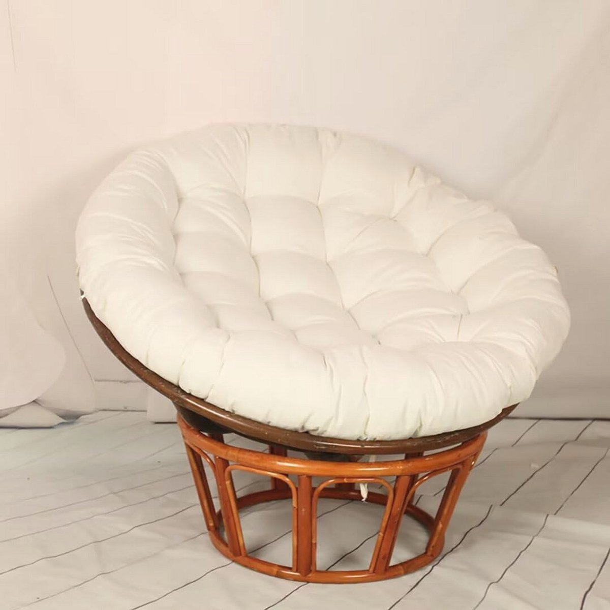 Rond Dik Zitkussen voor Tuinstoelen - Comfortabel en Zacht - Beige 120 x 120 cm